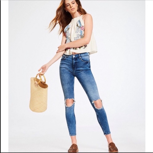 Free People Denim - ⬇️ NWOT Free People High Rise Busted Skinny Jeans